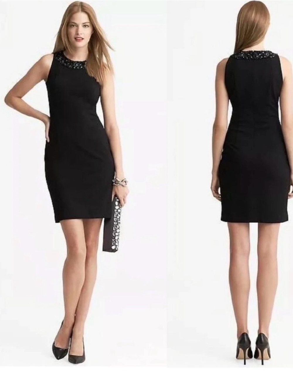 Banana Republic X L'Wren Scott beaded dress size 10 black